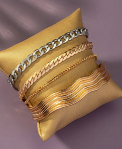 Two Tone 4 Chain Bracelets