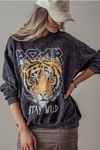 Tia Tiger Print Sweatshirt