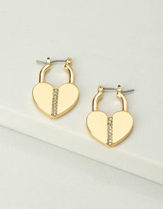 Metal Heart Lock Earrings