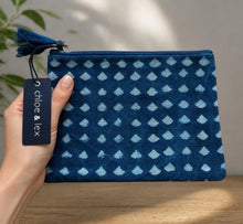 Load image into Gallery viewer, Denim Diamond Pouch
