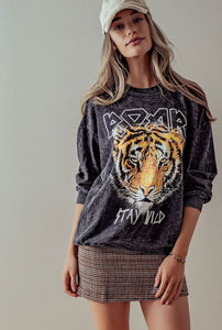 Tia Tiger Print Sweatshirt