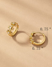 Load image into Gallery viewer, Gold Sparkle Huggie Earring