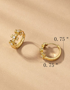 Gold Sparkle Huggie Earring