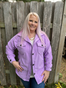 Becca Oversized Fleece Jacket- Purple