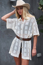 Load image into Gallery viewer, Open Knit Shirt Dress
