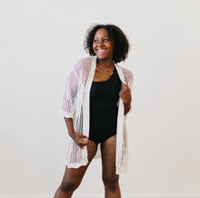 Load image into Gallery viewer, Coastal View Crochet Tie Kimono