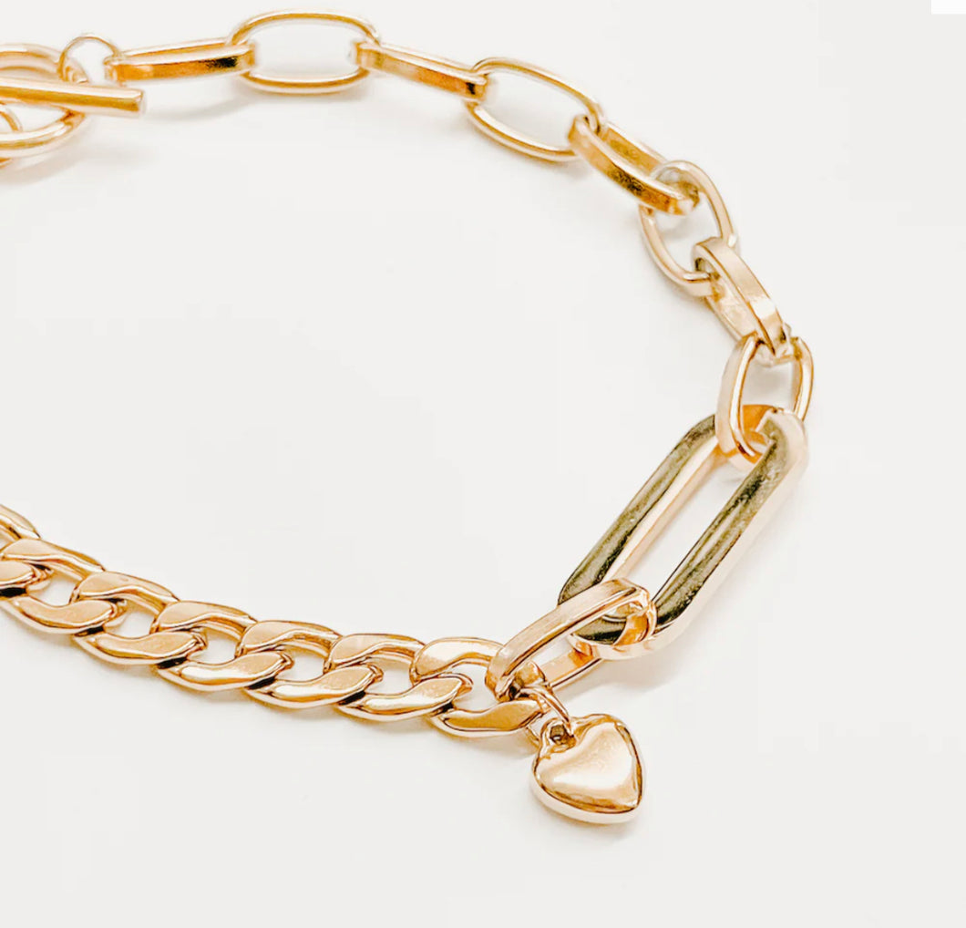 Geometric Oval Link Chain Bracelet
