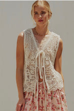 Load image into Gallery viewer, Lace Up Crochet Vest
