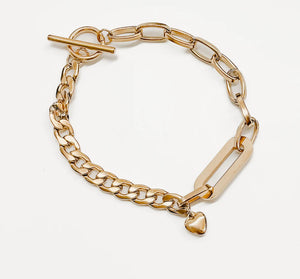 Geometric Oval Link Chain Bracelet