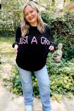 Load image into Gallery viewer, Just a Girl Knit Graphic Sweater