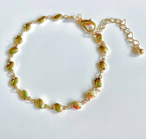 Lacy Gold Disc Chain Bracelet
