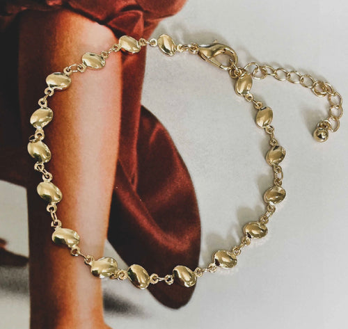 Lacy Gold Disc Chain Bracelet