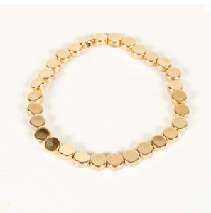 Cultured Coin Gold Stretch Bracelet