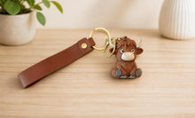 Load image into Gallery viewer, Highland Cow Keychain