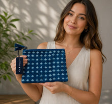 Load image into Gallery viewer, Denim Diamond Pouch