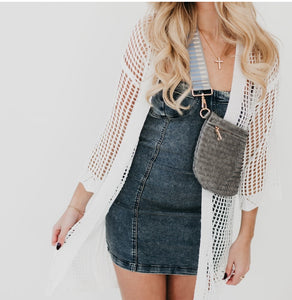 Coastal View Crochet Tie Kimono