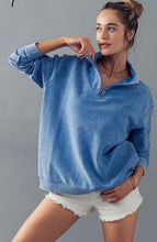 Load image into Gallery viewer, Rena Vintage Quarter Zip Sweatshirt