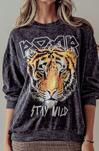 Tia Tiger Print Sweatshirt