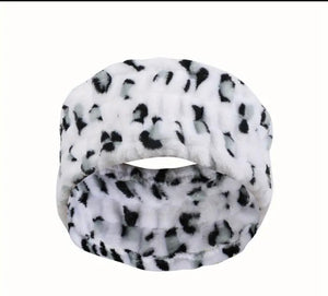 Leopard Spa Headband with Clips