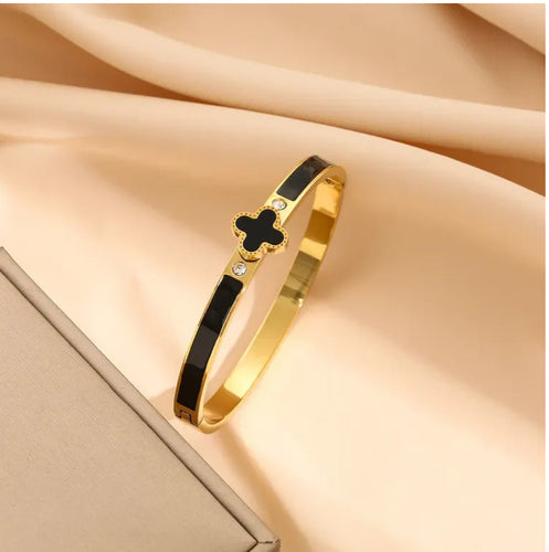 Richie Clover Gold Black Bangle