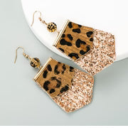 Load image into Gallery viewer, Western Boho Dangle Leopard Earrings