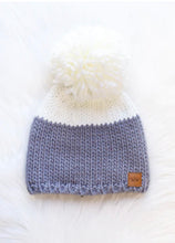 Load image into Gallery viewer, Grey Two Tone Womens Pom Hat