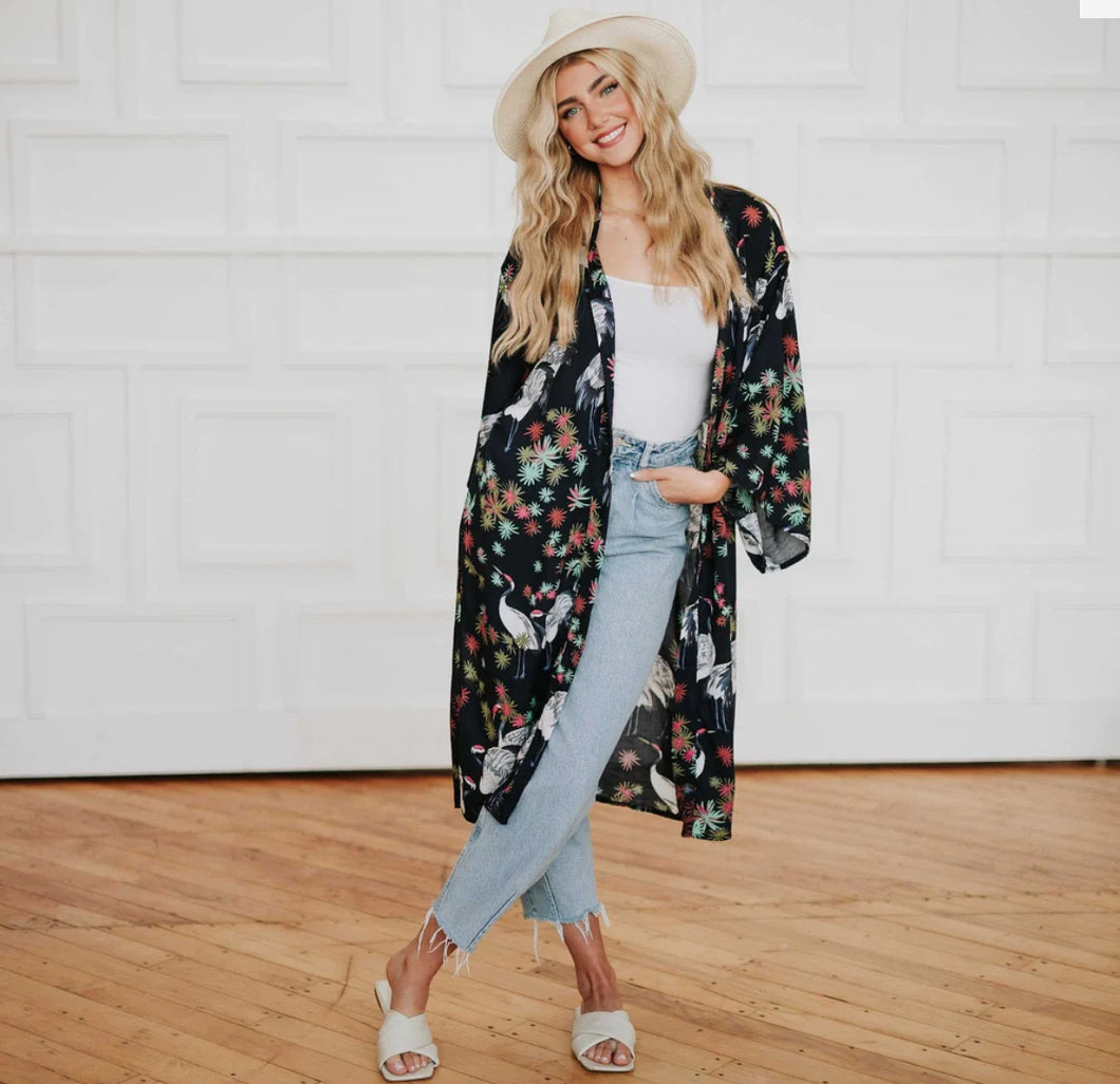 Tropical Birds Kimono