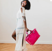 Load image into Gallery viewer, Chloe Canvas Fringe Tote