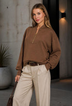 Load image into Gallery viewer, Demi Quarter Zip Scuba Top
