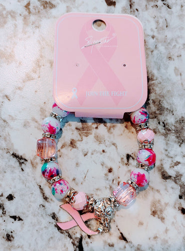 Breast Cancer Charm Bracelet