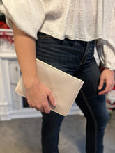 Load image into Gallery viewer, Cream Faux Leather Clutch/Crossbody