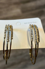 Load image into Gallery viewer, Gold Hoop Bling Earring
