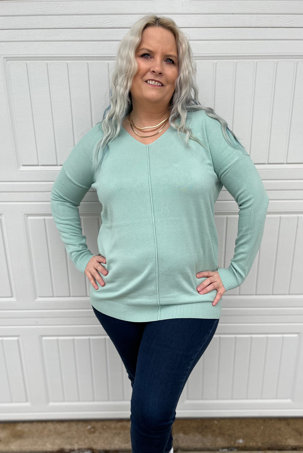 Becca Dusty Green Sweater