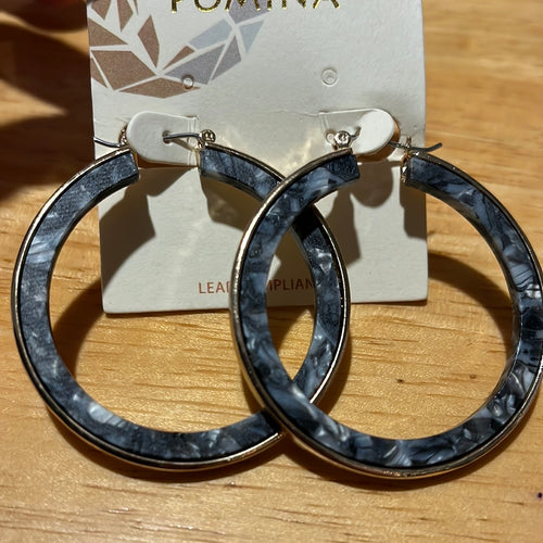 Black/Grey Marble Hoop