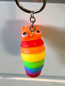 Caterpillar 3” Fidget Keychain