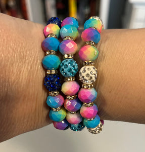 Blue Multi Colored Bracelets
