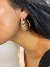 Load image into Gallery viewer, Gold Hoop Bling Earring