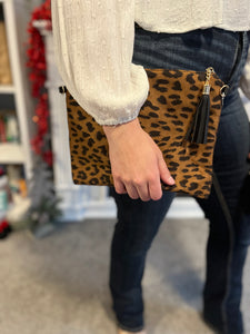 Large Leopard Clutch