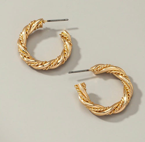 Textured Gold Hoop