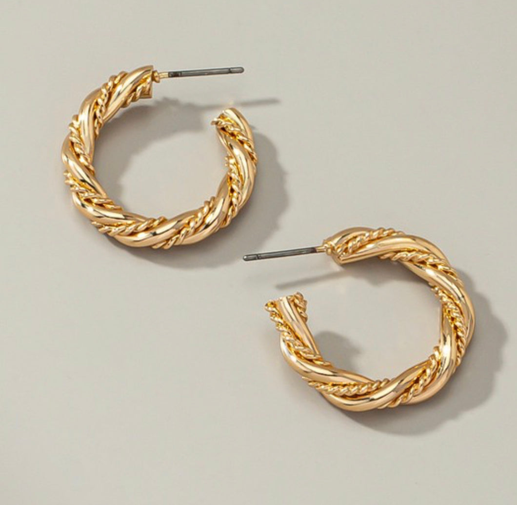Textured Gold Hoop