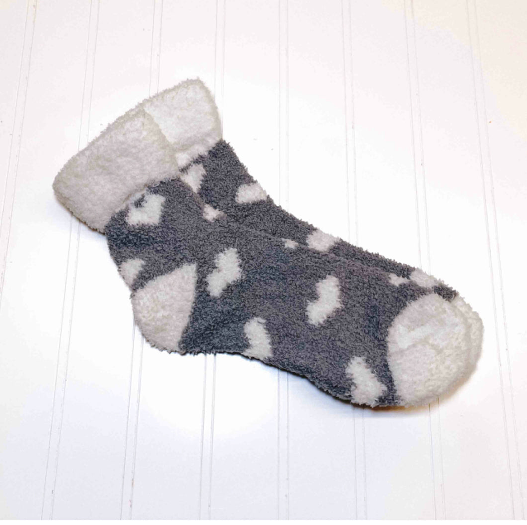 Pretty Simple Grey Heart Sock