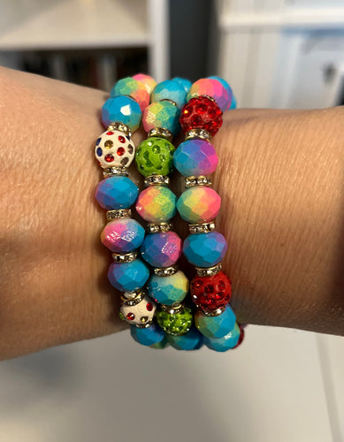 Blue Multi Colored Bracelets