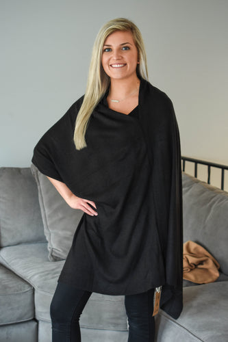 It Girl Black Poncho