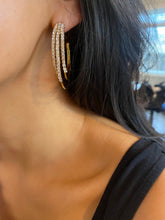 Load image into Gallery viewer, Gold Hoop Bling Earring