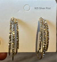 Load image into Gallery viewer, Gold Hoop Bling Earring