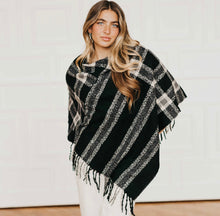 Load image into Gallery viewer, Reese Fringed Ponch Shawl