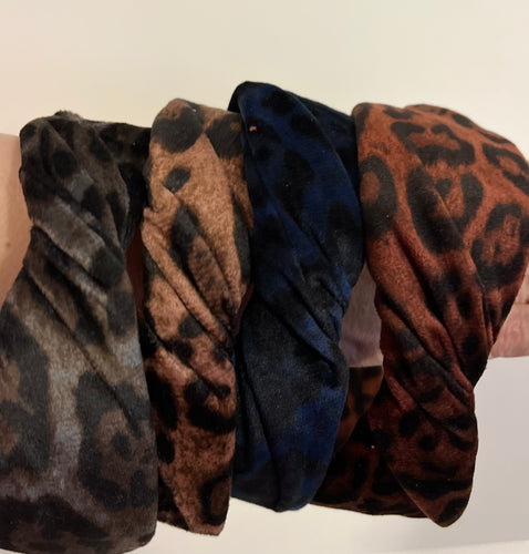 Velvet Leopard Headband