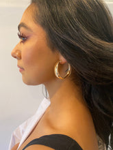 Load image into Gallery viewer, Super Reflective Gold Hoop Earrings