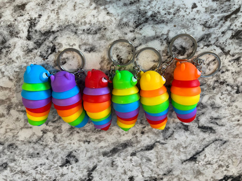 Caterpillar 3” Fidget Keychain