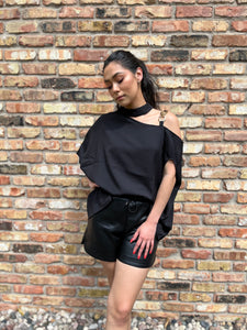 Kelly Black Cold Shoulder Blouse